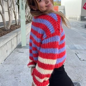 zara fluffy bright sweater size M